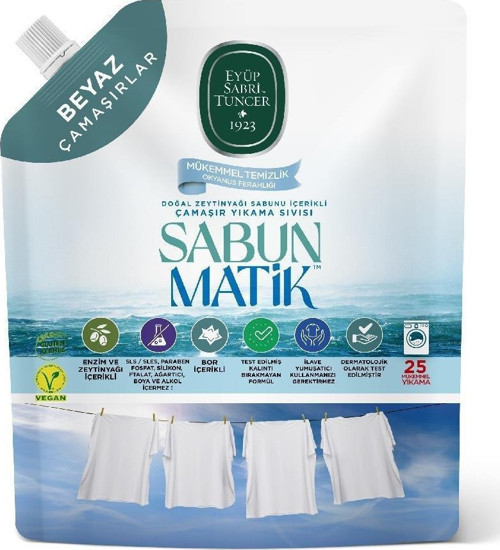 Doğal Zeytinyağı İçerikli Çamaşır Sıvısı Beyazlar İçin 1,5 Litre