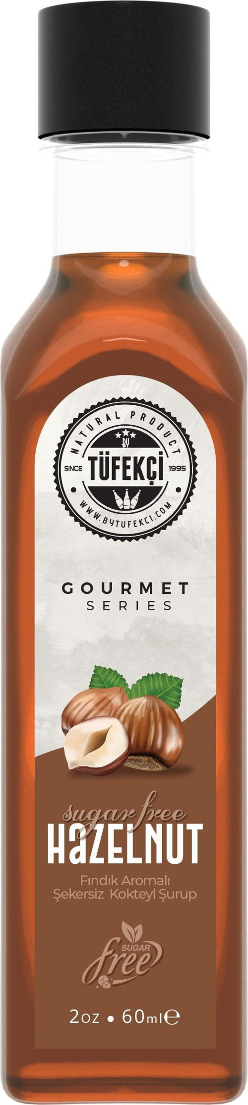Şekersiz (Sugar Free) Fındık Kahve Ve Kokteyl Şurubu Yeni Yüksek Aromalı Kalorisiz Formül 60Ml