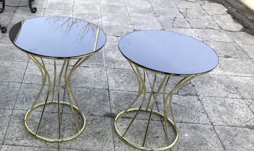 Brc 12396 Zigon KUM SAATİ Model Düz SİYAH Desen Metal GOLD Renk Kaplama El Yapım