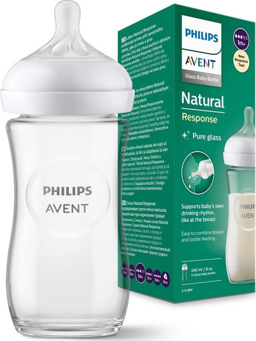 Avent Natural Response Cam Biberon 1 Ay+ 240 ml, Tepkili Biberon Emziği SCY933/01