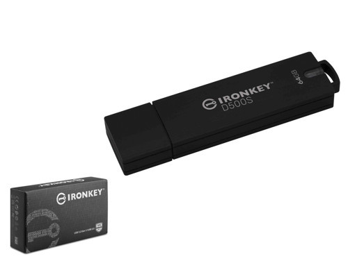 KINGSTON IKD500S 64 GB USB 3.2 Gen 1 IronKey D500S Flash Bellek Siyah