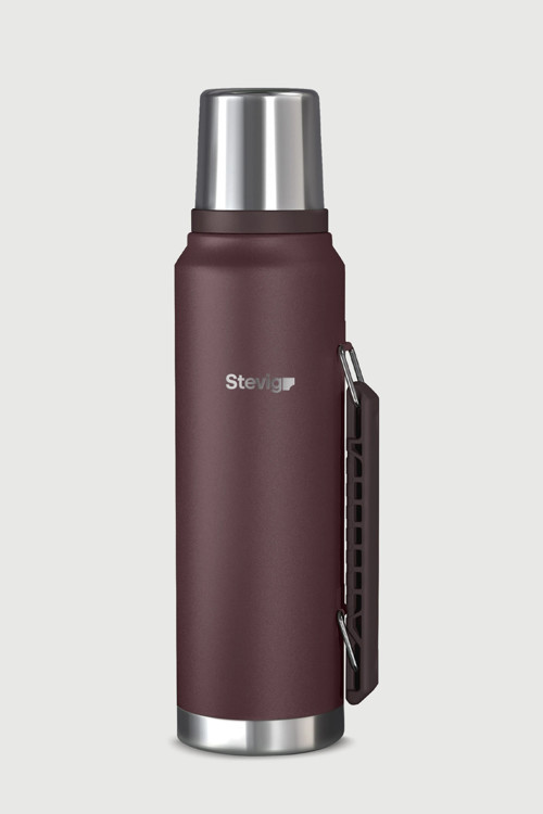 STEVIG 1 CAMPER KLASİK KULPLU SIZDIRMAZ ÇELİK TERMOS 1.2 LT. DARK PLUM ST-258