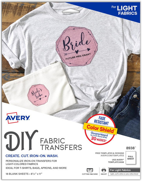 Açık Renk Kumaşlar Için Isı Transfer Kağıdı, 21.6X28 Cm, Mürekkep Püskürtmeli Yazıcı Uyumlu, 1