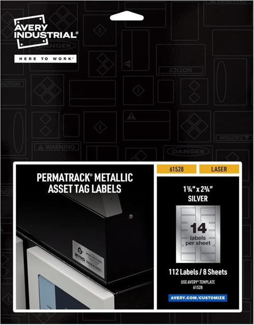 Metalik Varlık Etiketi Etiketleri, 1-1/4 X 2-3/4 Inç, Lazer Yazdırılabilir Etiketler, 112 Su G