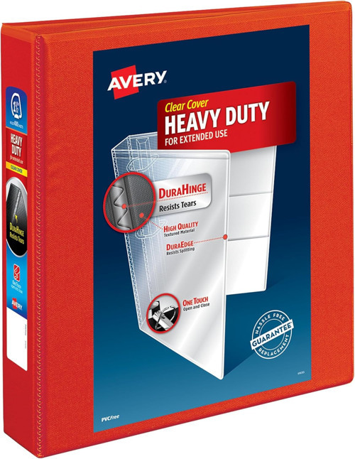 Heavy Duty View 3 Halkalı Klasör, 3,5 Cm Tek Dokunuşlu Ezd Halka, 12 Kırmızı Klasör (79171)