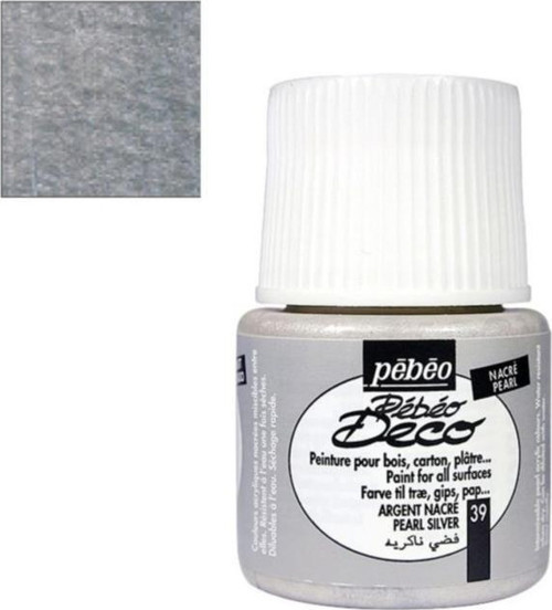 Deco Likit Akrilik Boya 110ML Şişe İnci Gümüş