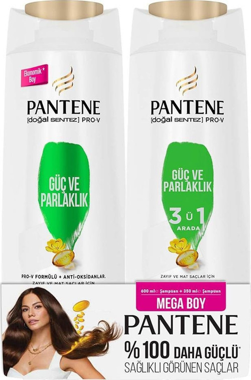 Doğal Sentez Güç ve Parlaklık 600 ml Şampuan + 3ü1 Arada Şampuan 350 ml