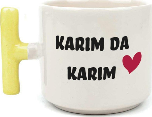 Karım Da Karım Baskılı Sarı Kulplu T Sevgililer Günü Kupası