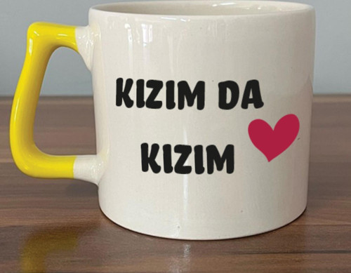 Kızım Da Kızım Baskılı Kadınlar Günü Sarı Kulplu D Kupa