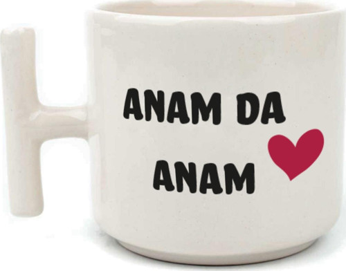 Anam Da Anam Baskılı Kadınlar Günü Beyaz Kulplu T Kupa
