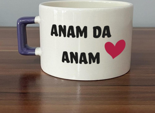 Anam Da Anam Baskılı Kadınlar Günü Mor Kulplu C Fincan