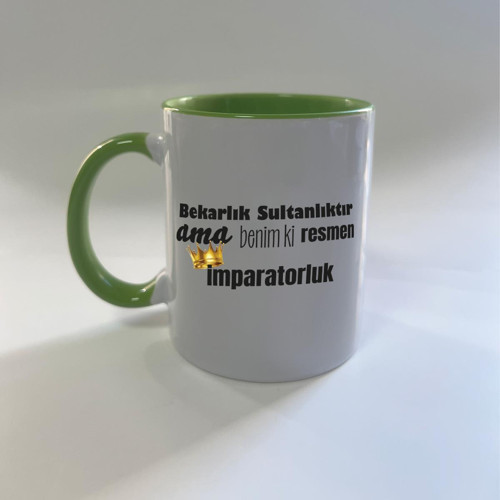Bekarlık Sultanlıktır Ama Baskılı Yeşil Mega Kupa