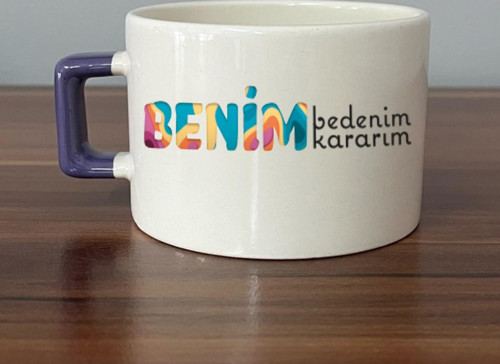 Benim Bedenim, Benim Kararım Baskılı Kadınlar Günü Mor Kulplu C Fincan