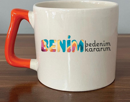 Benim Bedenim, Benim Kararım Baskılı Kadınlar Günü Turuncu Kulplu D Kupa