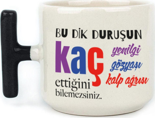 Bu Dik Duruşun Baskılı Kadınlar Günü Siyah Kulplu T Kupa