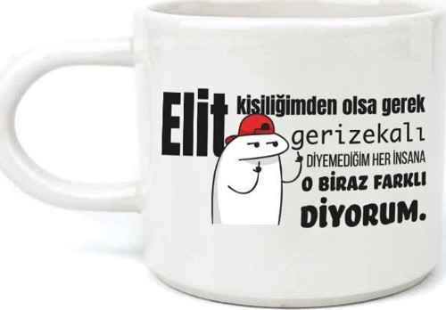 Elit Kişiliğimden Olsa Gerek Baskılı Beyaz Kulplu U Kupa