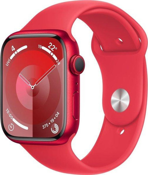 Watch Series 9 GPS 45mm Alüminyum Kasa ve Kırmızı Spor Kordon Akıllı Saat