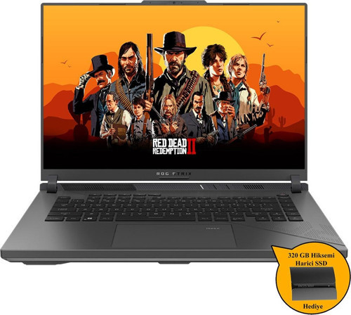 Rog Strix G16 I7 13650HX 64GB 1TB SSD RTX4070 Dos 16" G614JI-N3189 Zi739 +320GB Hiksemi SSD