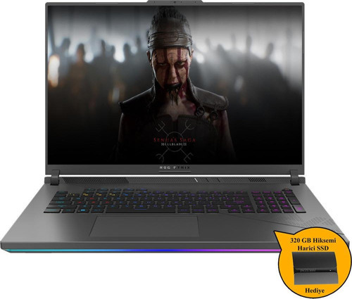 Rog Strıx G18 I9-14900HX 32GB 1TB SSD 12GB RTX4080 18" Dos N6091 Zi727 +320GB Hiksemi SSD