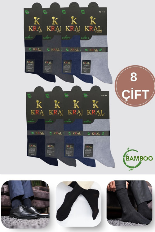 Erkek Yazlık Bambu Soket Uzun Karma Renkli Çorap