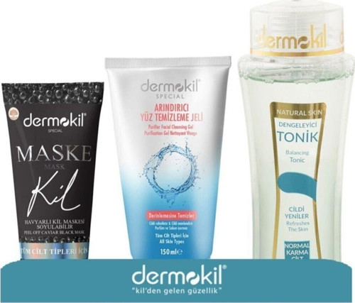 Havyarlı Siyah Kil Maskesi 75ml, Yüz Temizleme Jeli 150ml, Normal (Karma) Cilt Tonik 200ml 3'lü Set