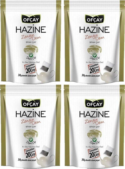 Hazine Zengindem Demlik Poşet Çay 30 X 30 Gr X 4 Paket