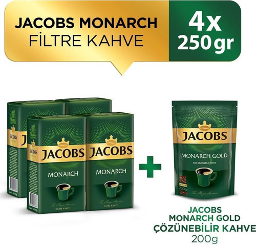 Monarch Filtre Kahve 250 Gr X 4 Adet + Monarch Filtre Kahve 200 Gr