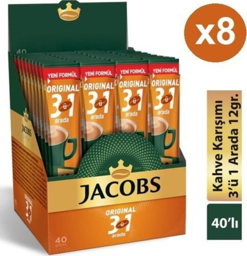 Original 3'ü 1 Arada 8 Kutu X (40x16g) Stick Karışım Kahve