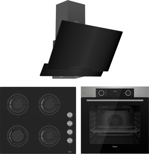 Fryart Cs Serisi Inox-Siyah Ankastref Cam Set (D063 + Cs205 + Xe63Mı)