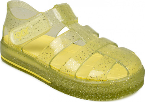 10265 K Star Glitter Sarı Kız Çocuk Sandalet