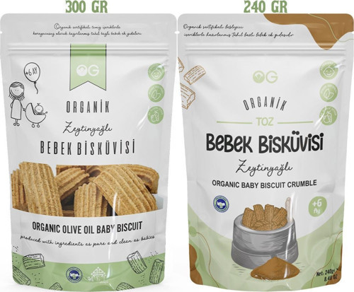 Organik Bebek Bisküvisi ve Bisküvi Tozu Seti +6 Ay