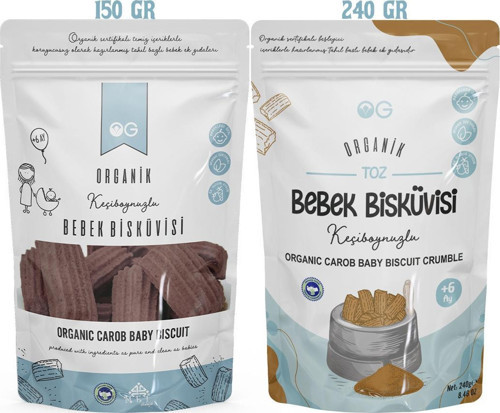 Organik Keçiboynuzlu Bebek Bisküvisi Ve Keçiboynuzlu Bebek Bisküvi Tozu Seti
