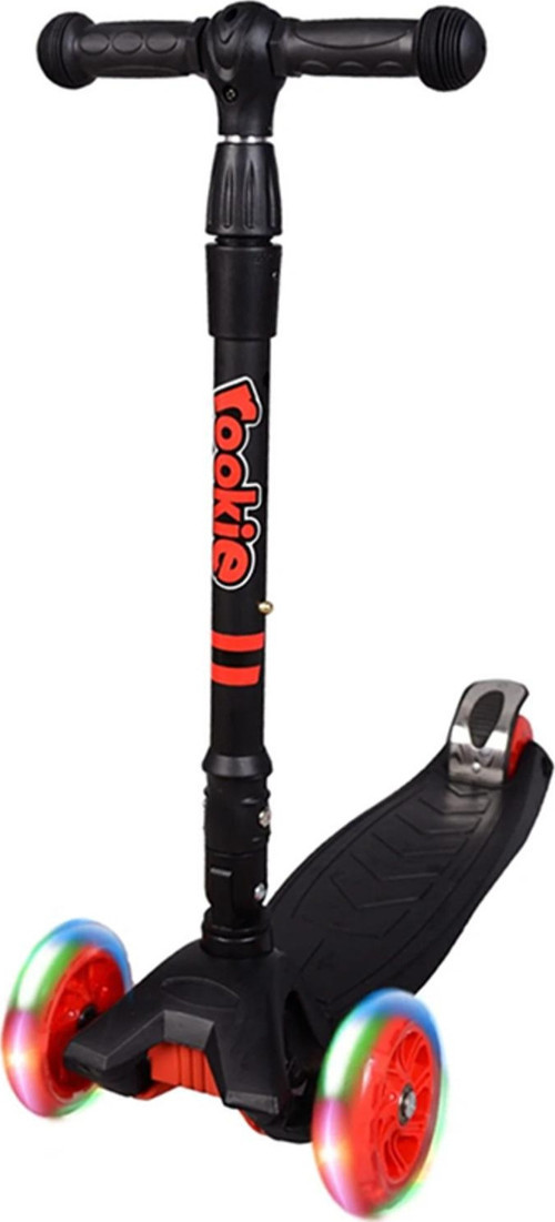 Katlanabilir Işıklı Maxi Scooter 3 Tekerlekli - Siyah