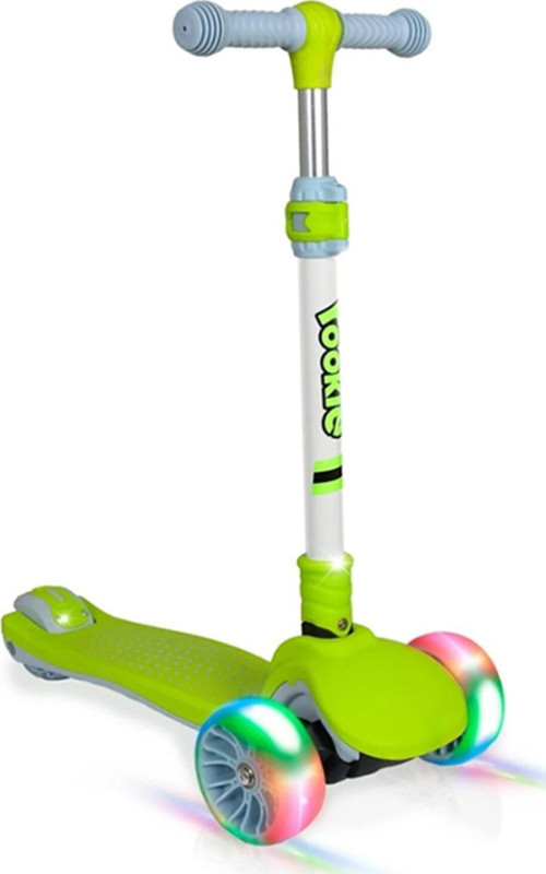 Maxi Pro Yeşil Scooter Katlanabilir Led Işıklı 3 Tekerlekli
