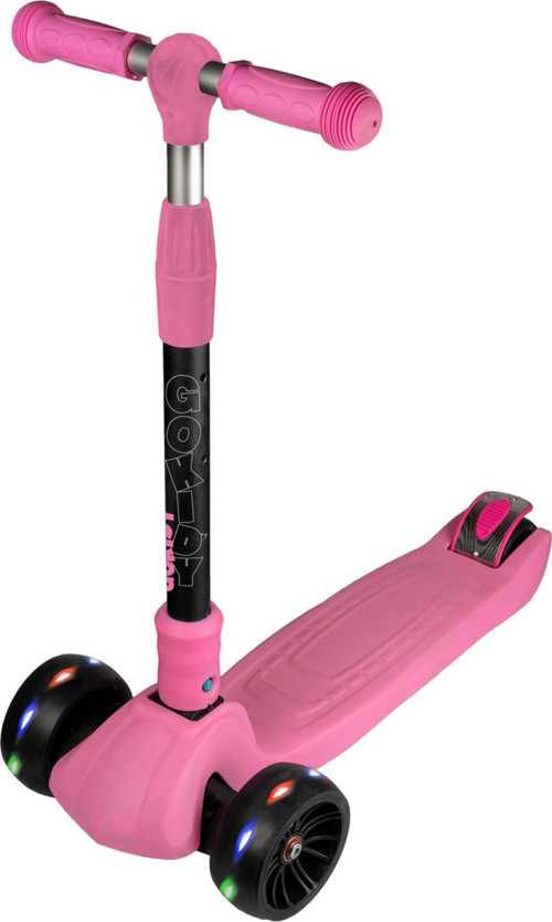 Pembe Katlanabilir Işıklı Big Foot 3 Tekerlekli Scooter