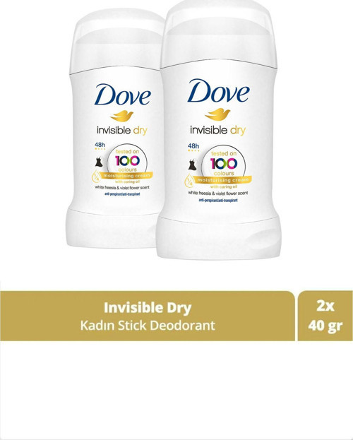 Kadın Stick Deodorant Invisible Dry 1/4 Nemlendirici Krem Etkili 40 g X 2 Adet