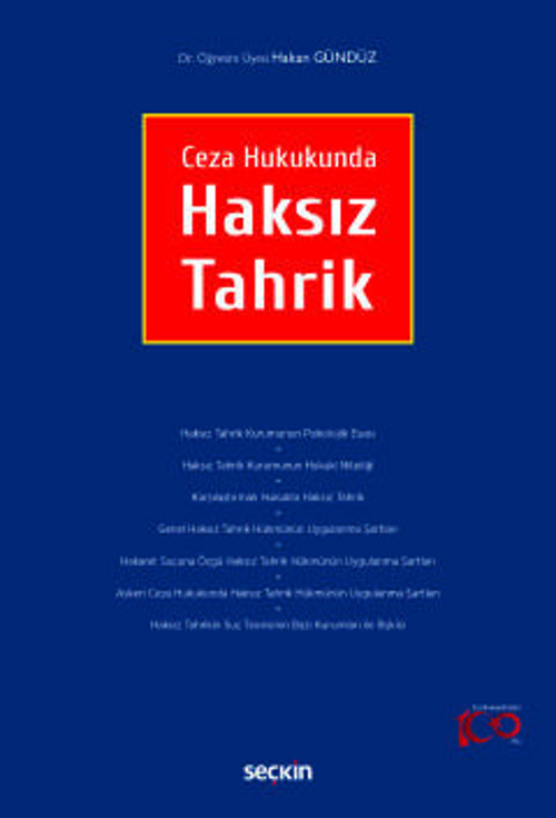 Ceza Hukukunda Haksız Tahrik Dr. Öğr. Üyesi Hakan Gündüz 1. Baskı, Mart 2024