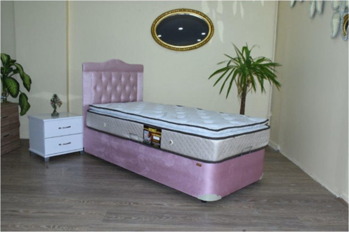 Baza Yatak Başlık 17473 TayTüy Pembe Fırın Boya Pamuk kumaş pedli 100*200