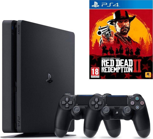 PS4 Slim 500 GB Oyun Konsolu + 2. PS4 Kol + PS4 Red Dead Redemption 2