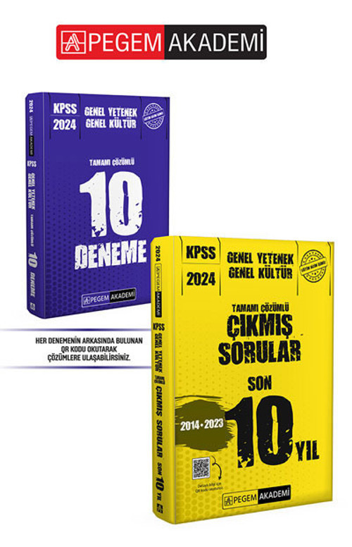 PEGEM AKADEMİ 2024 KPSS Genel Yetenek Genel Kültür Lisans Tamamı Çözümlü 10 Deneme + Tamamı Çözüml