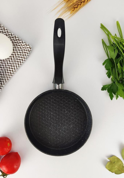 Alüminyum Döküm Mini Yuvarlak Tava Siyah 12 cm - MNB05532 C1-1-154