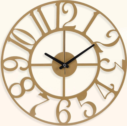 New lanark Metal Gold Eskitme Duvar Saati 50x50cm