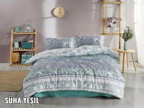 Kristal Suha Çift Kişilik Terry Cotton Nevresim Takımı Yeşil