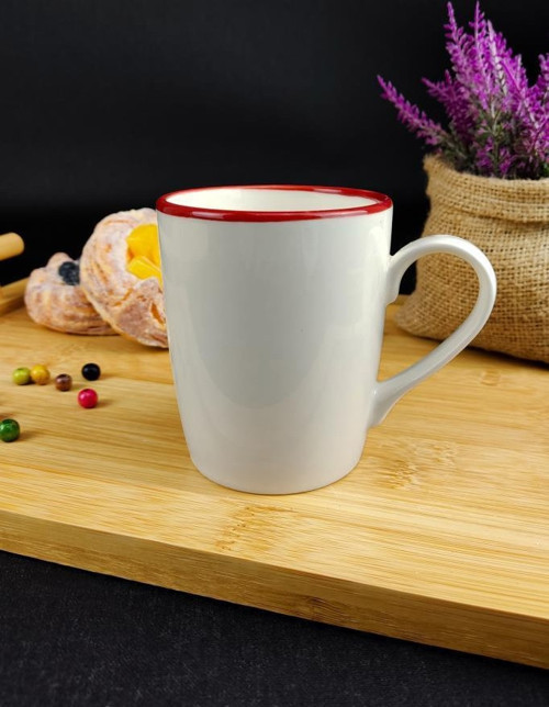 Red Rim Porselen Kupa 250 Ml Kırmızı - TL4029312 C320.003