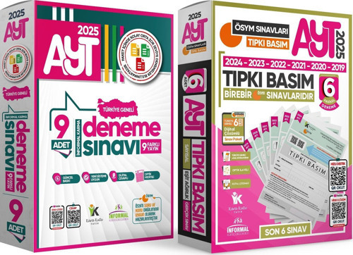 2025 YKS-AYT Ösym Çıkmış Soru 6lı Tıpkı Basım ve Kurumsal 9lu Özgün Paket Deneme Türkiye Geneli