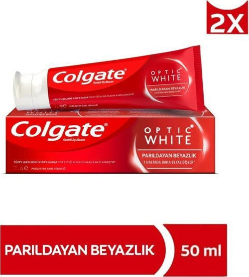 Optic White Parıldayan Beyazlık Beyazlatıcı Diş Macunu 50 ml x 2 Adet