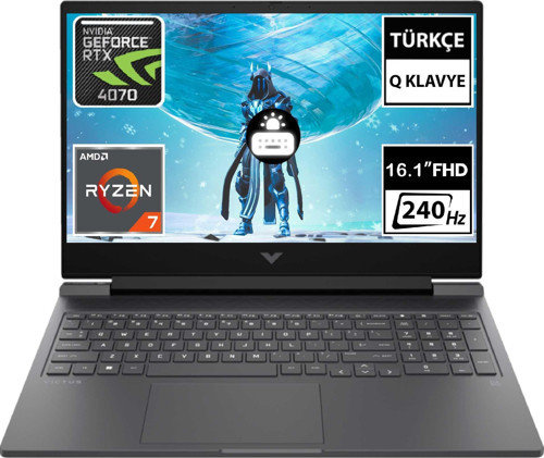 Victus 16-S0001NT 7Z4L9EA02 Ryzen7 7840HS 64GB 1TBSSD RTX4070 16.1" QHD FreeDOS Taşınabilir Bilgisayar