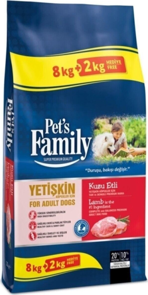 Family Premium Kuzu Etli Yetişkin Köpek Maması 10 kg
