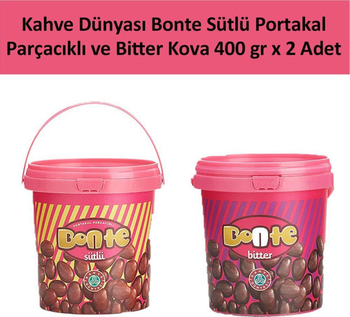 SÜTLÜ BONTE Portakal Parçacık ve BİTTER KOVA 400 GR x 2 Adet
