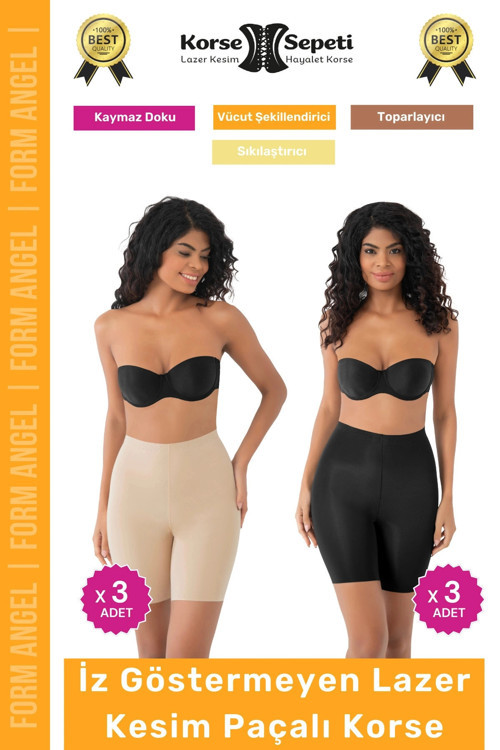 #Korse İz Yapmayan Kaymayı Önleyen Toparlayıcı Sıkılaştıran Lazer Kesim Paçalı Korse 6'lı Set